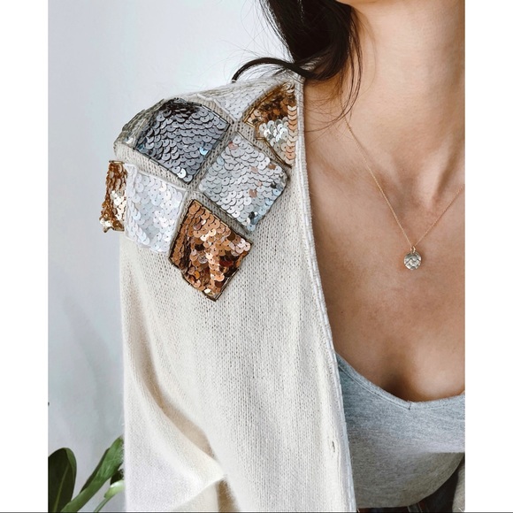 Vintage Sweaters - Vintage Karen Scott silk angora bedazzled cardigan